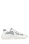 Prada White Lace Up Sneakers