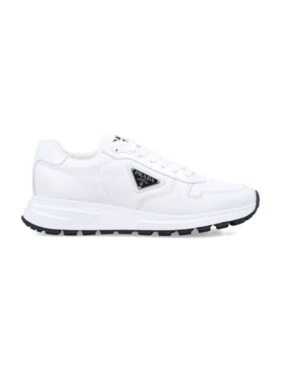 Prada White Lace Up Sneakers