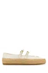 Prada Women White Nappa Leather Ballerinas In White