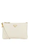 Prada White Leather Crossbody Bag In White