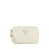 Prada White Leather Crossbody Bag In Neutral