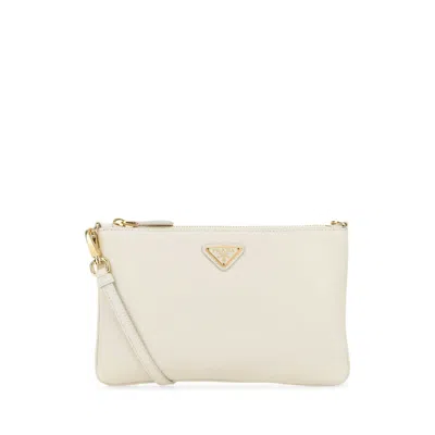 Prada White Leather Crossbody Bag