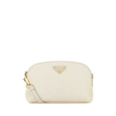 Prada White Leather Crossbody Bag