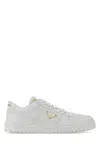Prada White Leather Downtown Sneaker In Multi