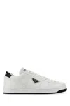 Prada Downtown Leather Low-top Sneakers In Bianconero
