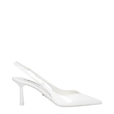 Prada White Leather High Heel Women's Pumps