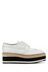 Prada Scarpe Stringate In Pelle Bianca  Donna