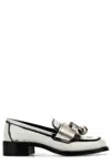 Prada White Leather Loafers