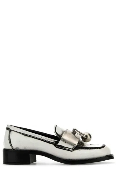 Prada White Leather Loafers