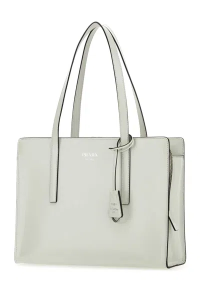 Prada White Leather Re-edition 1995 Shoulder Bag In Biancon