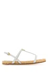 Prada White Leather Sandals