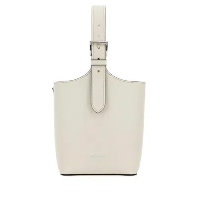 Prada White Leather Shoulder Bag