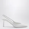Prada White Leather Slingback Pumps In White