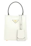 PRADA WHITE LEATHER SMALL PANIER HANDBAG