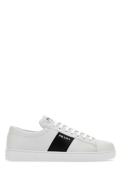 Prada White Leather Sneakers