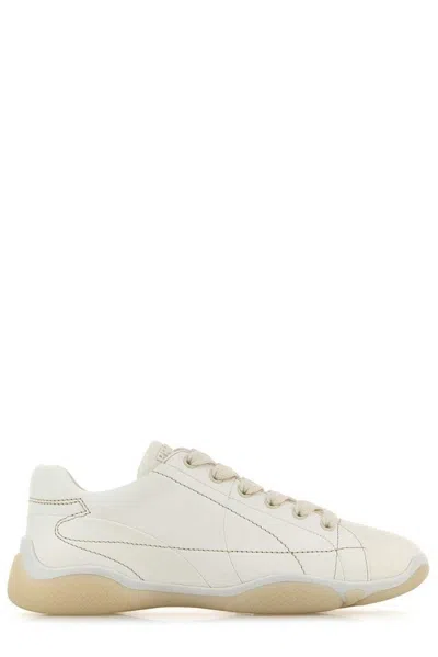 Prada White Leather Sneakers