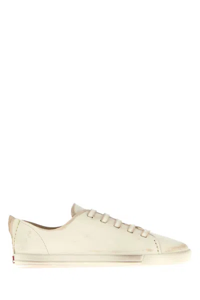 PRADA WHITE LEATHER SNEAKERS