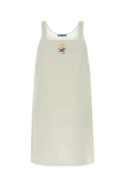 Prada White Linen Mini Dress