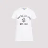 Prada Stamped Graphic Logo T-shirt In White