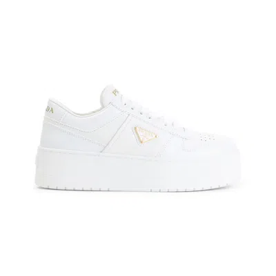 Prada White Logo Leather Sneakers