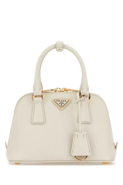 Prada White Logo Satchel