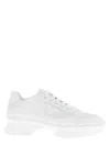 Prada Wavy Triangle Logo Low-top Sneakers In White