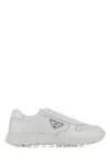 Prada Nylon And Leather Low-top Sneakers In White