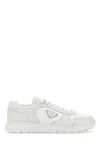 Prada Casual Leather And Fabric Low-top Sneakers In White