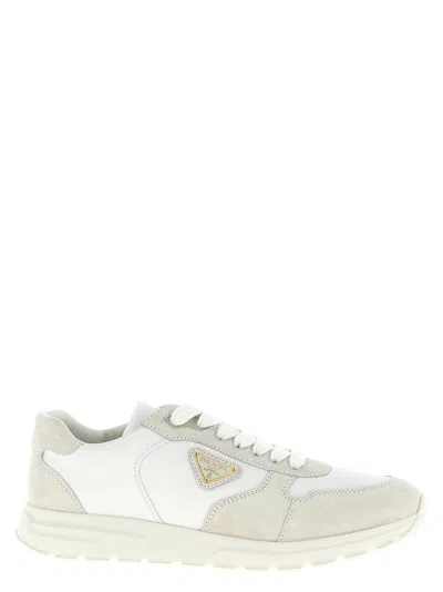 Prada White Logo Sneakers In Multi