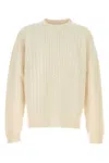 Prada Maglione In Lana Bianca Uomo In Neutral