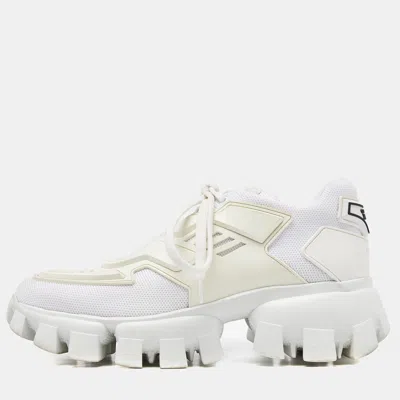 Pre-owned Prada White Mesh And Rubber Cloudbust Thunder Low Top Sneakers Size 36.5