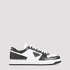 Prada White/black Leather Sneaker Downtown In White