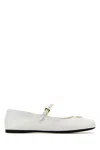 Prada Ballerinas Aus Aus Naplak-lackleder In Bianco