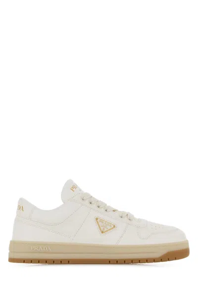 Prada White Nappa Leather Downtwon Sneakers