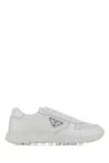 Prada Nylon And Leather Low-top Sneakers In White