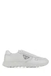 Prada Nylon And Leather Low-top Sneakers In White