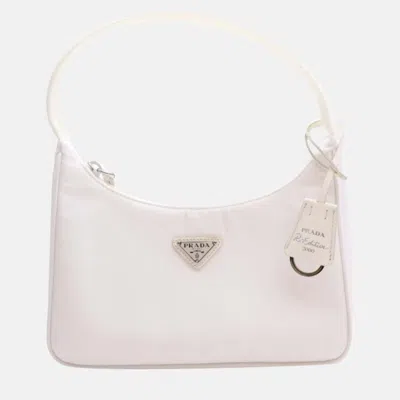 Pre-owned Prada White Nylon Onesize Re-edition 2000 Shoulder Bags