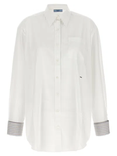 PRADA WHITE OVERSIZED SOLID SHIRT