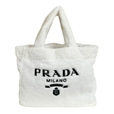 Pre-owned Prada White Pile Fabric Tote Bag ()