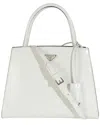 Prada White Plastic Trapeze Logo Plaque Tote (authentic Pre-loved)