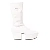 Prada Triangle Logo Platform Sole Boots In White