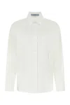 Prada White Poplin Oversize Shirt In White
