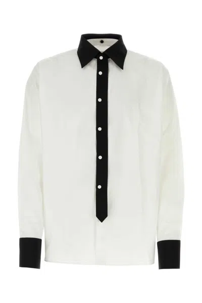 PRADA MEN WHITE POPLIN OVERSIZE SHIRT, M LUXURY SHIRTS FOR MEN DARVEYS