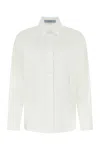 Prada White Poplin Oversize Shirt In F0009