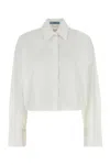 Prada Drawstring Poplin Shirt In White