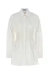 Prada Camicia In Popeline Bianco Donna In Multi