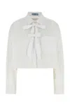 Prada Bow-detail Cropped Shirt In Multi