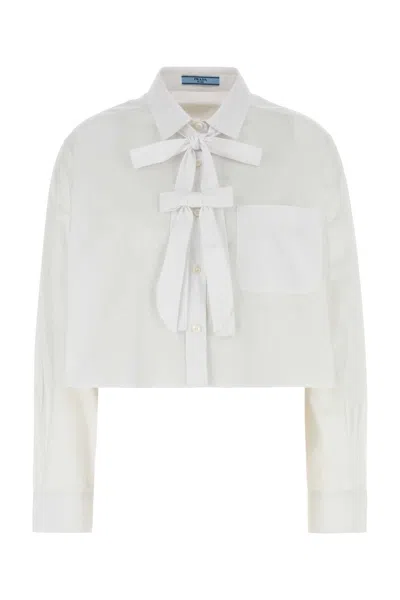 PRADA PRADA WHITE POPLIN SHIRT