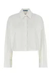 Prada Drawstring Poplin Shirt In White