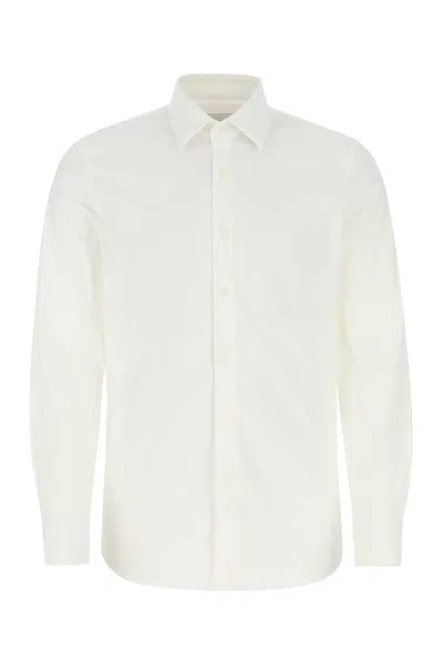 Prada White Poplin Shirt In Neutral